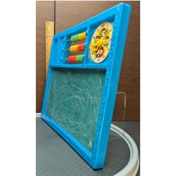 Vtg Double Sided Learning Activity Chalk Board Magnetic Alphabet Clock Abacus - Picture 6 of 8